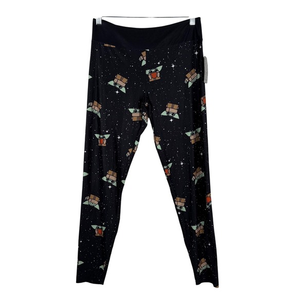 Disney Pants - Disney Parks The Mandalorian Baby Yoda Star Wars Black Leggings Women's Size M